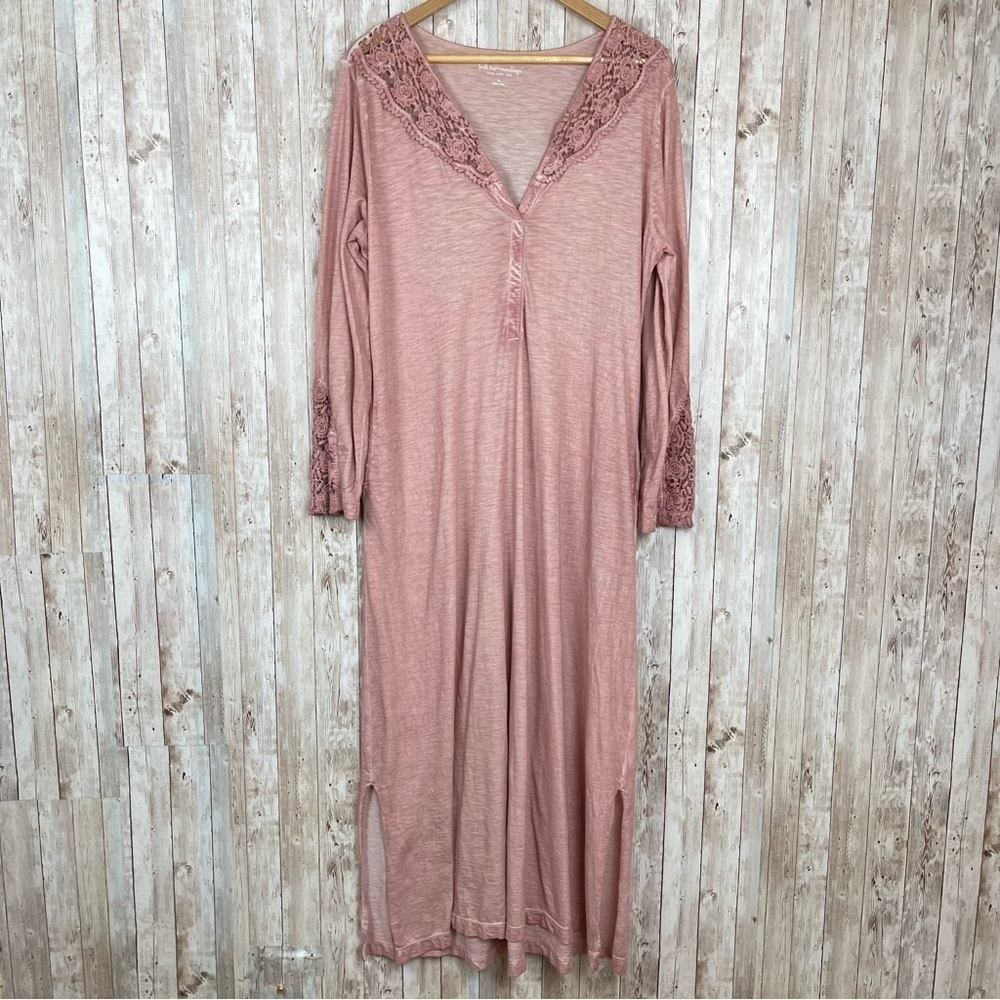 Soft Surroundings Long Sleeve Lace‎ Dress With Pockets Size Medium Women